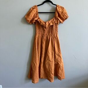 Orange R.Yiposha Dress Fall Cottage Core Style Dress Size Small